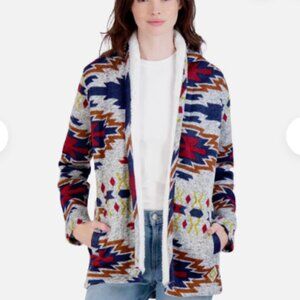 Canada Weather Gear Fleece Cardigan/Jacket Aztec size small